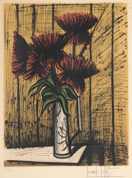 Bernard BUFFET (1928-1999). Ramo de crisantemos (1