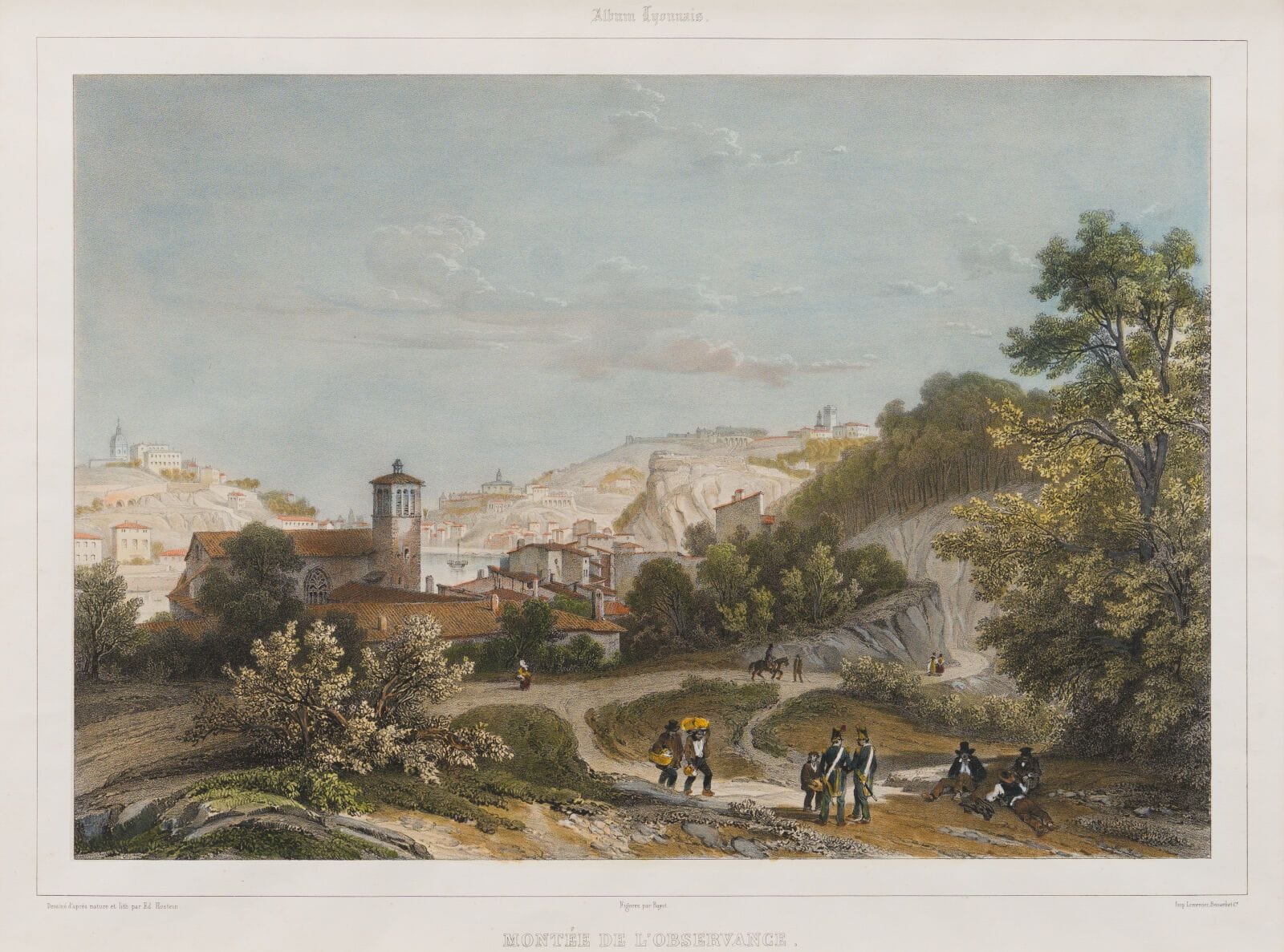 "Montée de l'Observance, Lyon"
Color engraving
View size: 35 x 43 cm.
