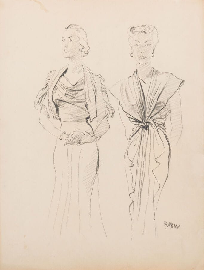 René BOUET-WILLAUMEZ (1900–1979)
"Two Studies of Men" and "Two Studies of Women"
Two graphite drawings
Monogrammed in the lower right corner 
43.5 x 35 cm. - 43.5 x 33 cm.