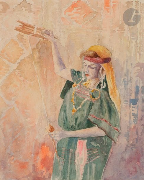 Alexandre LUNOIS (1863-1916)
Femme orientale
Aquarelle.
Non signée.
20 x 16 cm