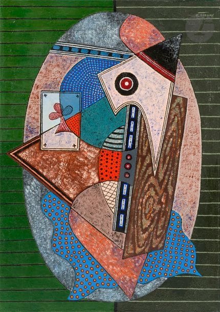 Georges TERZIAN (né en 1939)
Médaillon, 2003
Huile sur toile.
Signée en haut à droite.
Signée, datée et titrée au dos.
92 x 65 cm