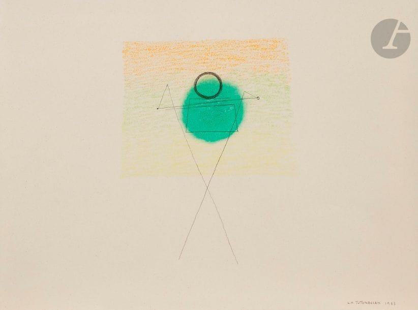 Léon TUTUNDJIAN (1906 - 1968)
Personnage, 1967
Mine de plomb et crayons de couleurs.
Signé et daté en bas à droite.
Signé et daté au dos.
25 x 33,5 cm

Un certificat du Comité Léon Tutundjian en date du 8 février 2019 sera remis à l'acquéreur. 

L'œuvre sera incluse au Catalogue Raisonné de l'œuvre de Léon Tutundjian actuellement en préparation sous le n°LT198.