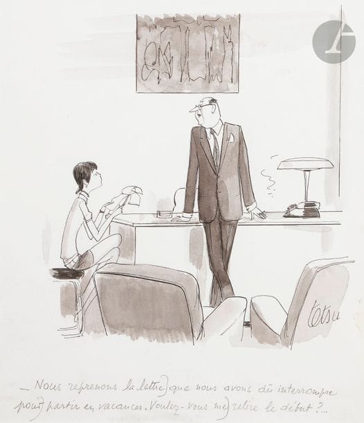 Pierre TESTU (XIXe-XXe siècle)
Nous reprônons la lettre...
Encre.
Signée en bas à droite.
Légendée en pied.
25 x 22 cm
