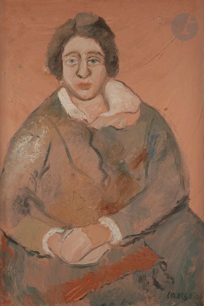 André LANSKOY [russe] (1902-1976)
Portrait de femme, vers 1930
Huile sur toile.
Signée en bas à droite.
92 x 60 cm
