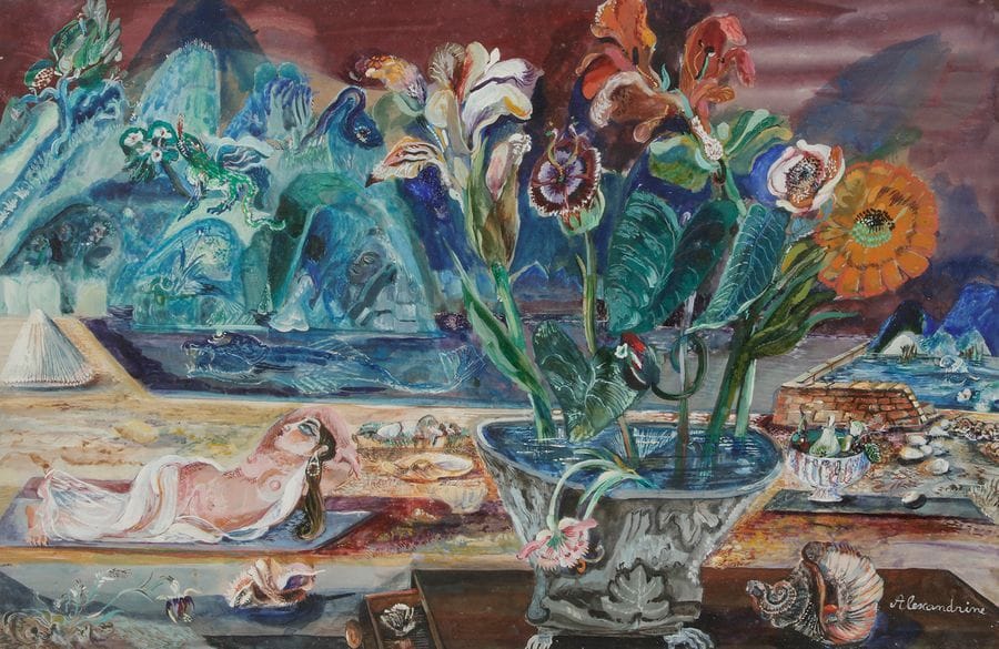 ALEXANDRINE (née en 1930)
Une Paresseuse
Gouache sur carton.
Signée en bas à droite.
32 x 50 cm