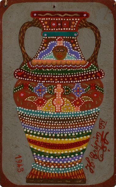 Fleury Joseph CRÉPIN (1875-1948)
Vase, 1943
Huile sur carton.
Signée en bas à droite et datée à gauche.
Signée « Crépin Fleury Joseph, né le 8-2-1875 ».
20 x 12 cm