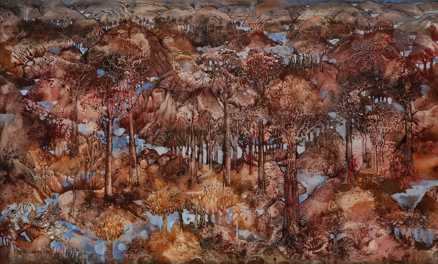 Gerhard SWOBODA (1923-1975)
Léda
Encre et gouache.
Signée et titrée en bas à droite.
23 x 37 cm