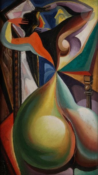 Jean CASTANIER (1903-1972)
Nu au miroir, 1941
Huile sur carton.
Signée en bas à gauche.
Signée et datée au dos.
39 x 22 cm