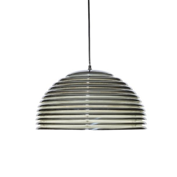KAZUO MOTOZAWA (né en 1945) DESIGNER & STAFF LEUCHTEN ÉDITEUR 
Saturno, le modèle créé dans les années 1970 
Suspension hémisphérique en métal chromé sur la surface extérieure et laqué blanc sur la surface intérieure éclairant par quatre sources de lumière. Infimes sauts de laque épars. D. 50 cm