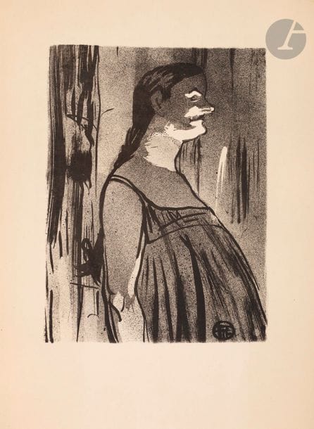 Henri de Toulouse-Lautrec (1864-1901) 
Madame Abdala. (Pl. pour Le Café Concert). 1893. Lithographie. 203 x 270. Delteil 33 ; Wittrock 23. Belle épreuve sur vélin glacé. Menus accidents et petits manques aux bords du feuillet. Toutes marges.