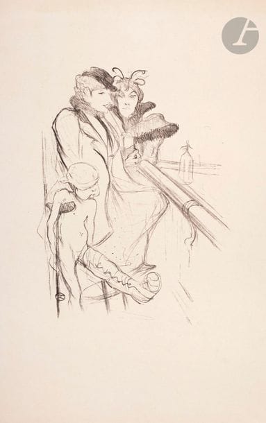 Henri de Toulouse-Lautrec (1864-1901) 
Éros vanné. 1894. Lithographie. 219 x 293. Delteil 74 ; Wittrock 56. Très belle et fraîche épreuve sur vergé crème [325 x 500], du 1er tirage effectué après 1910, avant effaçage des deux figures au second plan. Toutes marges.