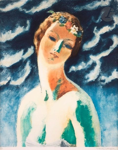 Kees van Dongen (1877-1968) 
Ceres. 1948. Gravure printing. At sight: 470 x 590. Juffermans M 8, colour printing. Very nice proof on vellum, numbered and signed in pencil. Margins. Running at 200 events. Carmen Guillard ed. executive.
