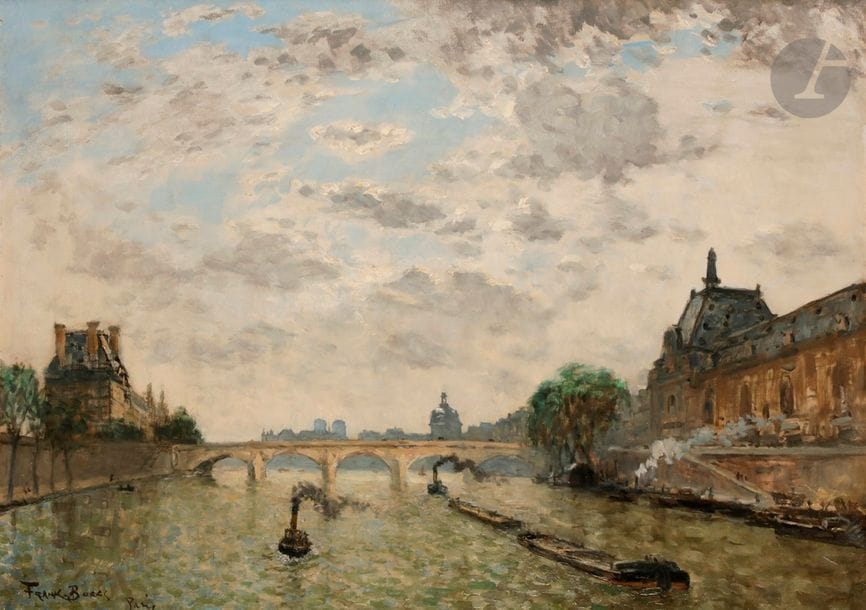 Frank-Myers BOGGS (1855-1926)
Paris, le Seine à la gare d’Orsay
Huile sur toile.
Signée en bas à gauche.
73 x 100 cm