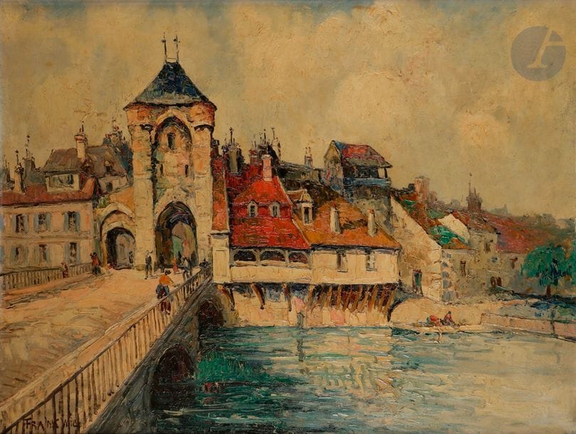 FRANK-WILL (1900-1951)
Moret-sur-Loing
Huile sur toile.
Signée en bas à gauche.
89 x 116 cm