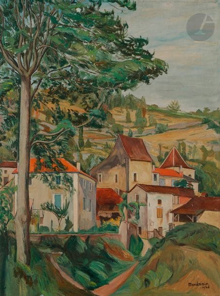 Simon MONDZAIN (1888 -1979)
Paysage, 1926
Huile sur toile.
Signée et datée en bas à droite.
(Craquelures et petits manques).
81 x 65 cm