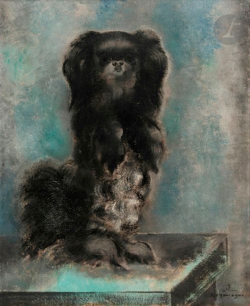 Sei KOYANAGUI [japonais] (1896-1948)
Pékinois, vers 1920-25
Huile sur toile.
Signée en bas à droite.
46 x 38 cm