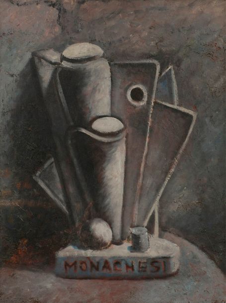 Sante MONACHESI (1910-1991)
Creazione plastica, 1931
Huile sur toile.
Signée dans la composition.
Titrée et datée au dos.
35 x 27 cm