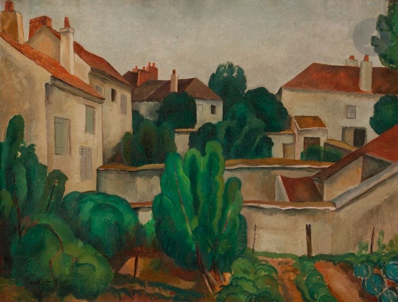 Roland OUDOT (1897-1981)
Les Jardins
Huile sur toile.
Signée en bas à gauche.
(Restaurations et craquelures de la toile).
50 x 65 cm