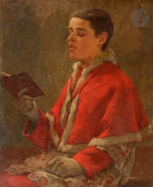Ernest Émile LEMENOREL (1848-?)
Le Soliste, 1893
Huile sur toile.
Signée et datée en haut à gauche.
46 x 38 cm