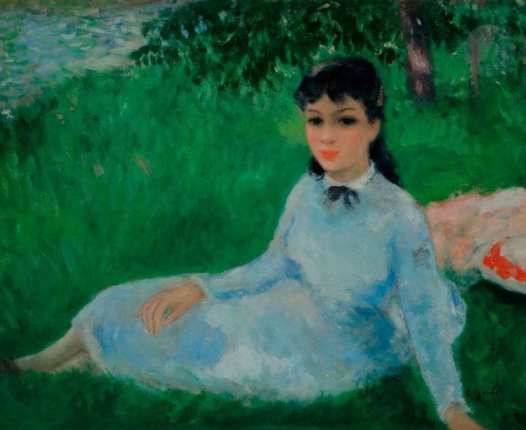 François GALL (1912-1987)
Jeune fille assise au bord de l’eau
Huile sur toile.
Signée en bas à droite.
38 x 46 cm