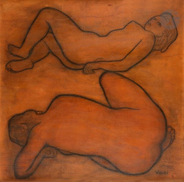 Antoniucci VOLTI (1915-1989)
Femmes nues
Huile sur bois.
Signée en bas à droite.
65 x 65 cm

Provenance : 
Galerie Gilbert et Paul Pétridès, Paris.