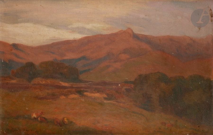 François CORBELLINI (1863-1943)
Corse, paysage à Tavera
Huile sur toile.
Signée en bas à gauche.
27 x 41 cm