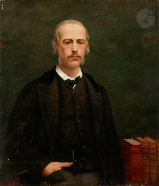 *Paul-Désiré TROUILLEBERT (1829-1900)
Portrait d’homme, 1878
Huile sur toile.
Signée et datée en haut à droite.
(Petits manques et restaurations).
95 x 81 cm