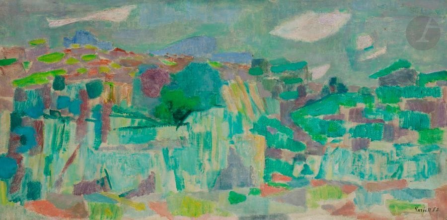 Alexandre Sasha GARBELL [russe] 
(1903-1970)
La Nartelle, 1952
Huile sur toile.
Signée et datée en bas à droite.
40 x 80 cm