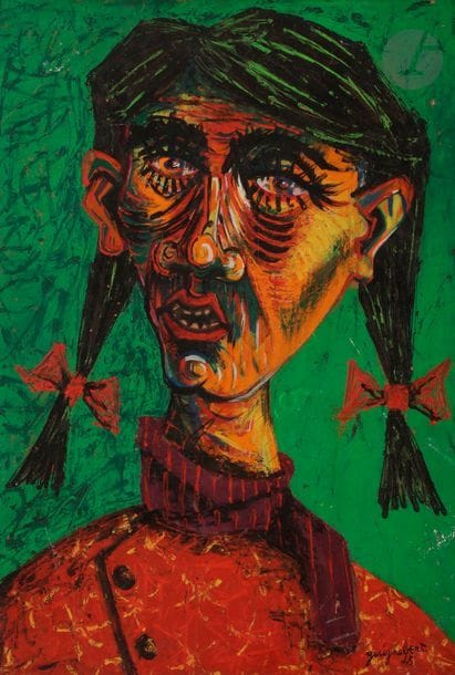 Jean-Claude GUIGNEBERT (1921-?)
Portrait de jeune fille, 1945
Huile sur carton
Signé et daté en bas à droite.
65 x 45.5 cm