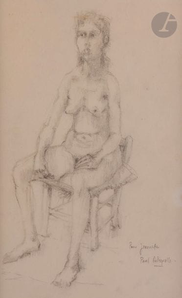 Paul REBEYROLLE (1926-2005)
Femme assise
Fusain.
Signé et dédicacé en bas à droite.
36 x 23 cm
