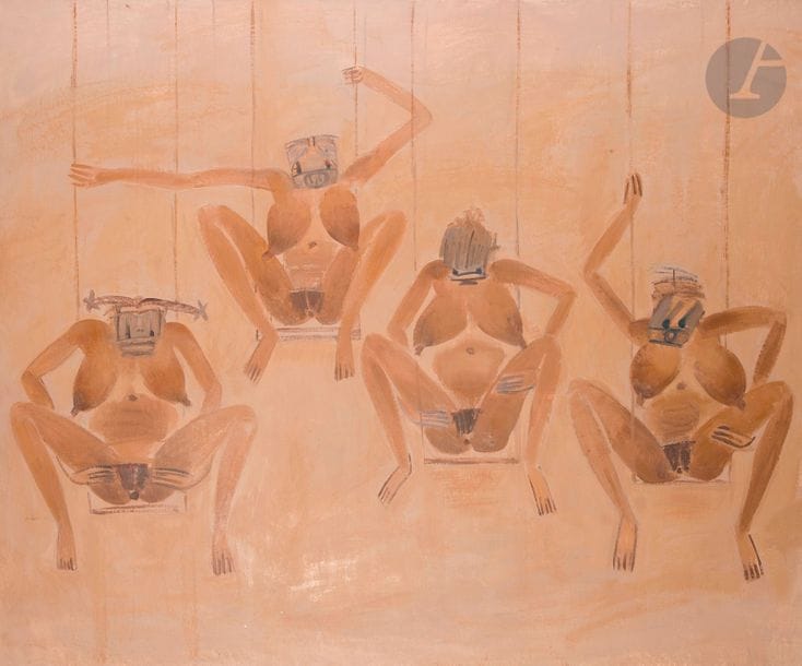 Louis CANE (né en 1943)
Les Balançoires, 1980
Huile sur toile.
Signée et datée au dos.
231 x 277.5 cm