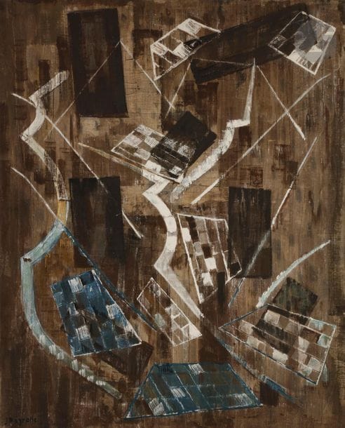 Jean DEYROLLE (1911-1967)
Jacq, 1962
Huile sur toile.
Signée en bas à gauche.
Titrée au dos.
Porte l’étiquette « Jean Deyrolle, n°690 » au dos.
100 x 81 cm

Expositions :
- Galerie d’Eendt, Amsterdam, 1962.
- Galerie Hybler, Copenhague, 1962.
- Château de Gordes, 1968, référencé sous le n°6.
- Galerie Cavalero, Cannes, 1971.
- Galerie Stebler, Genève, 1972, référence sous le n°5.

Bibliographie :
Georges Richar-Rivier, Jean Deyrolle : Catalogue Raisonné : œuvre peint 1944-1967, Édition Cercle d’art, 1992, n°62.01, 
p. 222-223.