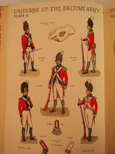 NEWTON (N.)
Armée anglaise. London, s.d., in-4, demi-reliure chagrin rouge, dos lisse, insolé. 
Recueil de 20 planches en couleurs de R.P. North, montées sur onglets. Collection Kouchnir.