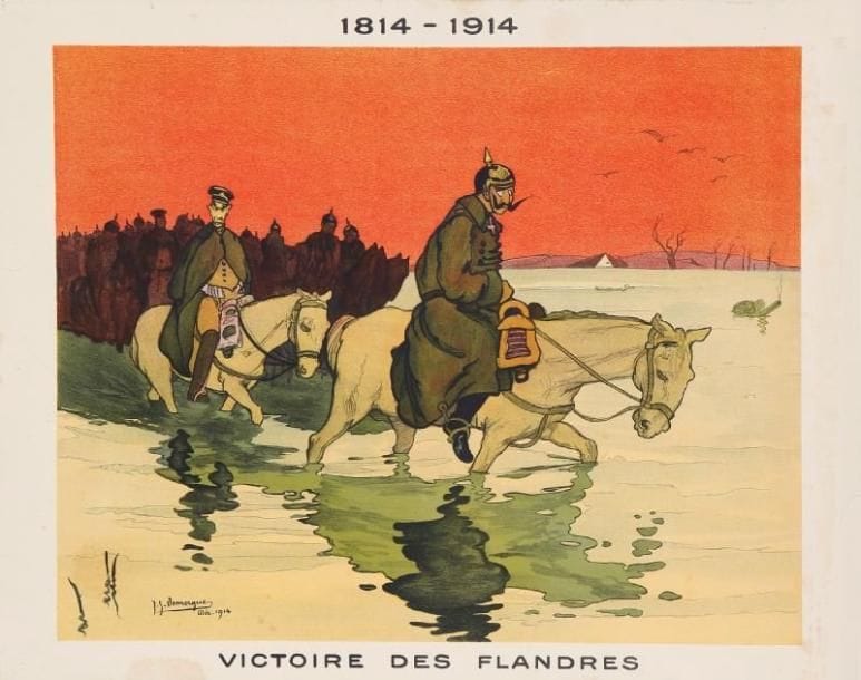 Jean-Gabriel DOMERGUE
Victoire des Flandres. Imp. Charles Verneau. Ed. la guerre. Non entoilée. B.E. 57 x 70 cm.