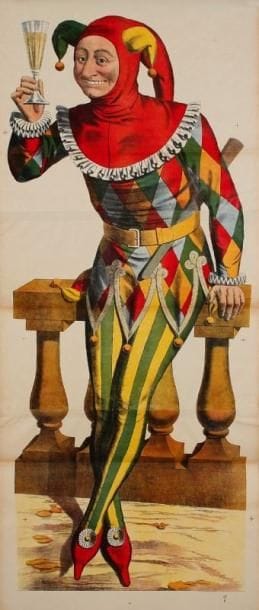 WISSEMBOURG
[Fou au verre de vin blanc]. N° 163 Non entoilée. B.E (pliée). 164 x 140 cm.