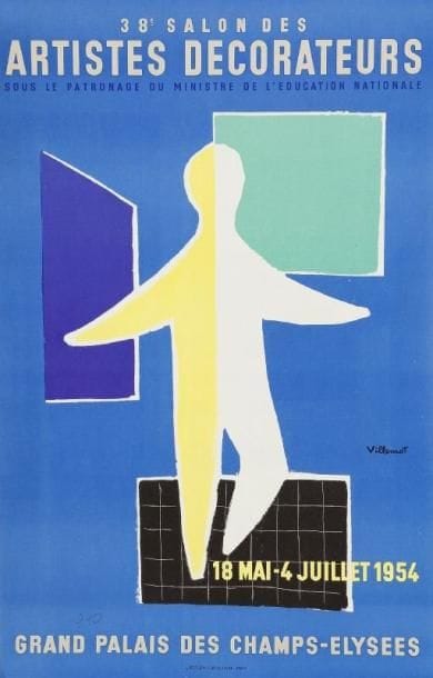 VILLEMOT
Salon des Artistes Décorateurs. Ed. Publicitaire, 1954. Non entoilée. B.E. 58 x 38 cm.