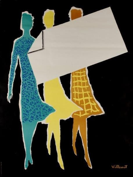 VILLEMOT
Drapier femme. Création Affiches Giraudi, Paris. Non entoilée. B.E. 160 x 120 cm.