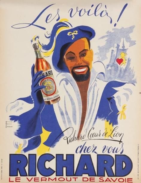 BATAILLE
Les Voilà, Richard Coeur de Lion - Richard le Vermout de Savoie Imp. spéc. des distilleries Richard Ste Marthe, Marseille. Non entoilée. B.E. 63 x 50 cm.
