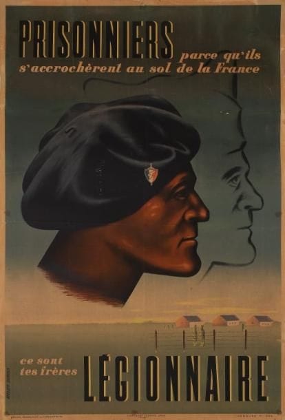 ATELIER DUBOIS
Prisonniers... Légion française des combattant. Censure VI554. Imp. Cohendet Frères, Lyon. Entoilée. A.B.E. 116 x 79 cm.