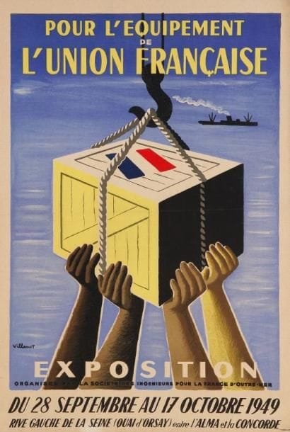 VILLEMOT
Pour l'équipement de l'Union Française, 1949. Entoilée. B.E. 59 x 40 cm.