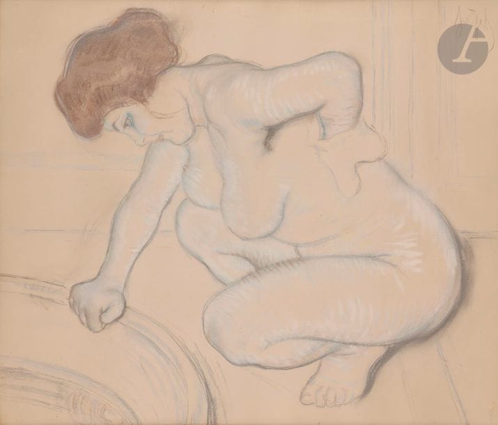 *Louis LEGRAND (1863-1951)
Femme à sa toilette
Fusain, sanguine et pastel.
Signée en haut à droite.
63 x 72 cm