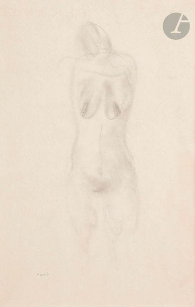 Jean FAUTRIER (1898-1964)
Nu de face, vers 1928-29
Estompe.
Signée en bas à gauche.
40 x 26.5 cm

Provenance : 
Collection Andrée Pierson (première compagne de Fautrier). Par succession.