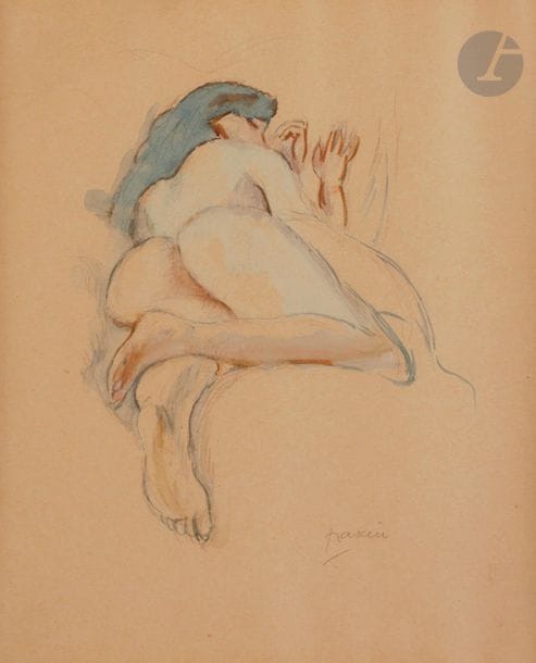 J. Pincas dit PASCIN (1885-1930)
Nu endormi, 1912-1913
Aquarelle et mine de plomb.
Signée en bas à droite.
25 x 21 cm

Nous remercions Madame Rosemarie Napolitano qui nous a aimablement confirmé l'authenticité de cette œuvre.