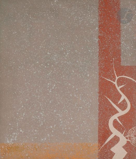 François-Louis SCHMIED (1873-1941)
Projet de reliure
Gouache et pigments métallisés.
Non signée.
Annotée au dos.
27 x 23 cm

Étude exécutée pour la maison Gruel, relieur à Paris.
