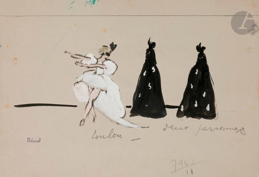 Christian BÉRARD (1902-1949)
Loulou
Gouache et encre.
Porte le timbre de la signature en bas à gauche.
Annoté " Loulou - deux personnages " en bas de la composition.
22 x 32 cm