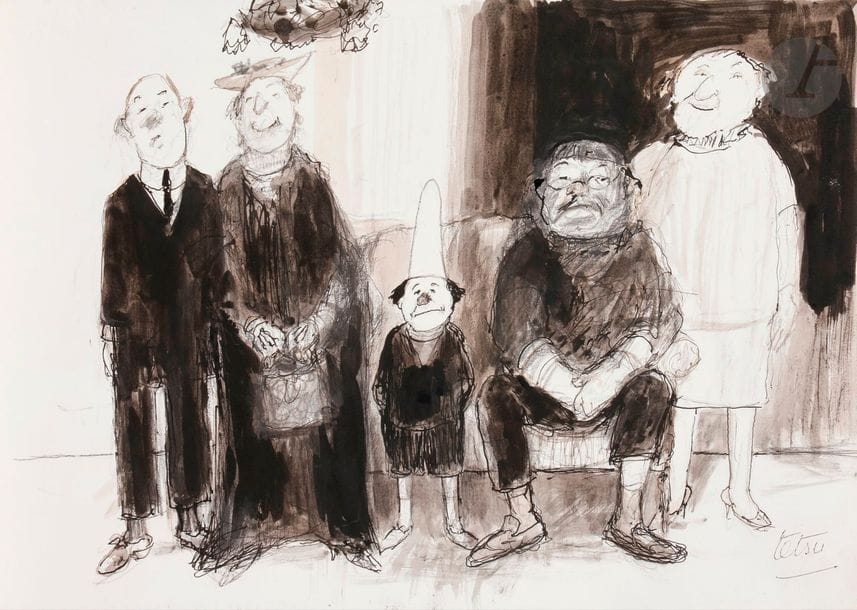 TETSU (1913-2008)
Au théâtre, vers 1997-1999
4 encres, lavis d'encre et aquarelles sur traits de fusain.
Signées, deux datées.
36 x 51 cm chaque