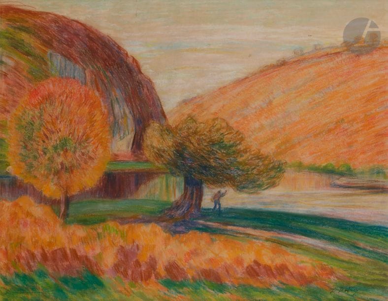 Léon DETROY (1859-1955)
Paysage fauve
Pastel.
Porte le timbre de la signature en bas à droite.
(Petit accident).
47 x 62 cm

Nous remercions Monsieur Christophe Rameix d'avoir confirmé l'authenticité de cette œuvre et pour les informations qu'il nous a transmises.