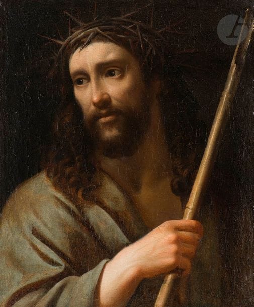 École BOLONAISE vers 1630
Christ au roseau 
Toile 
51 x 72 cm
Restaurations anciennes