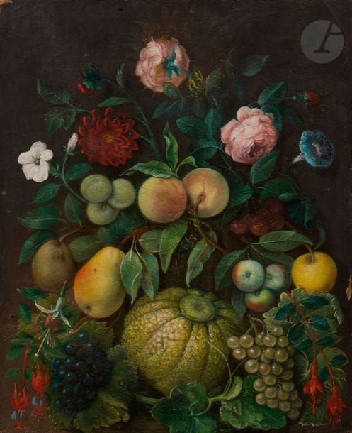 École française, 1864
Nature morte aux fruits
Toile.
72,5 x 59 cm