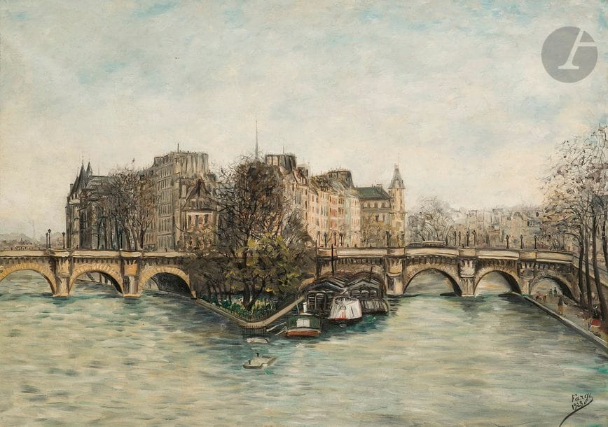 Pierre FARGE (1878 - 1947)
L’Île Saint-Louis, 1928
Huile sur toile
Signée et datée en bas à droite.
70 x 100 cm